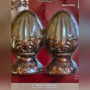 Accolade Designer Collection Delphine Finial Sienna Glaze Curtain Hold Back NIP